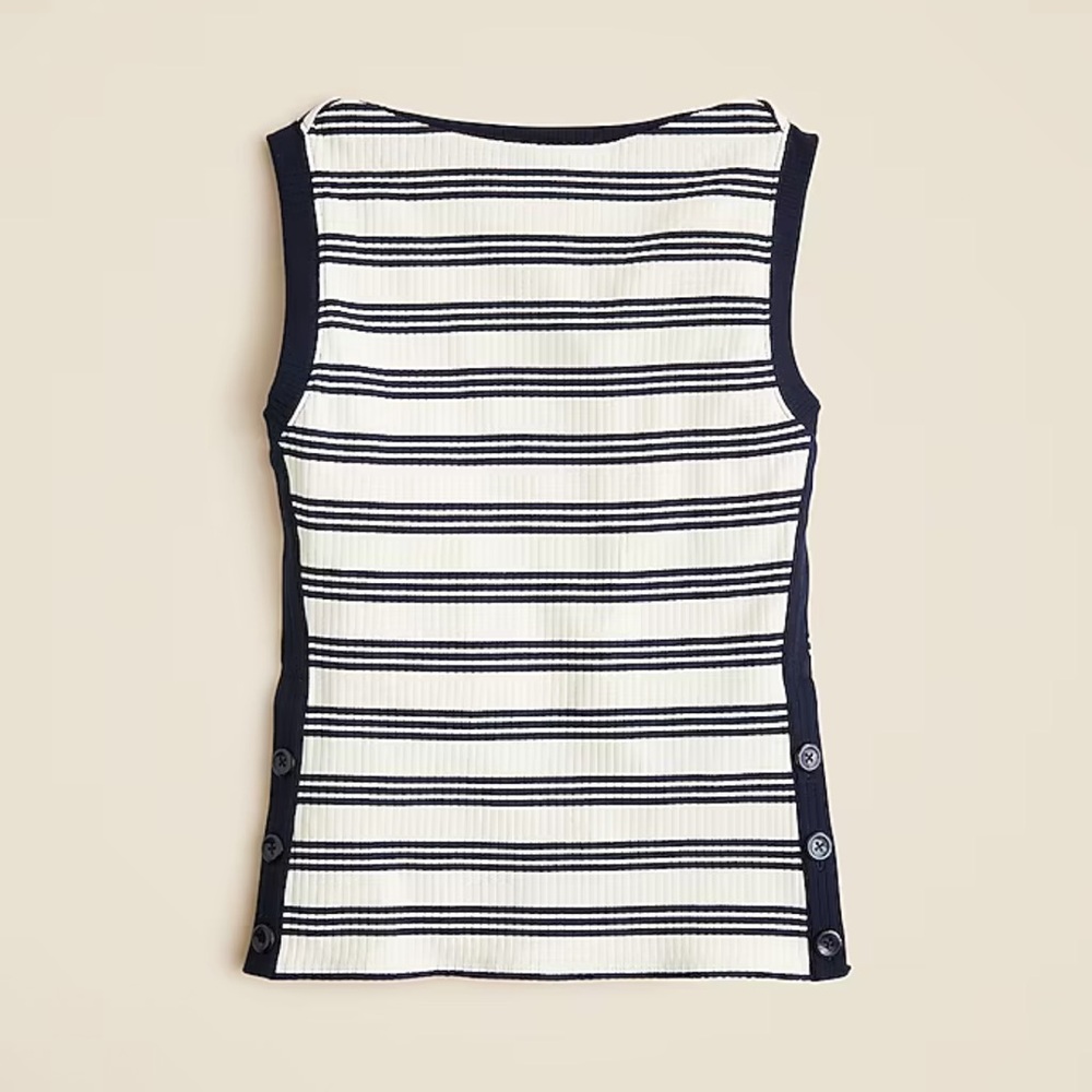 Striped Sleeveless Top - Black and White